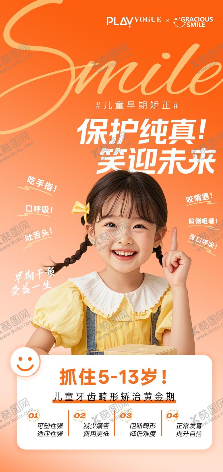 编号：19398904021205555726【酷图网】源文件下载-儿童口腔正畸海报