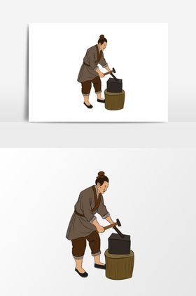 淡彩国画人物