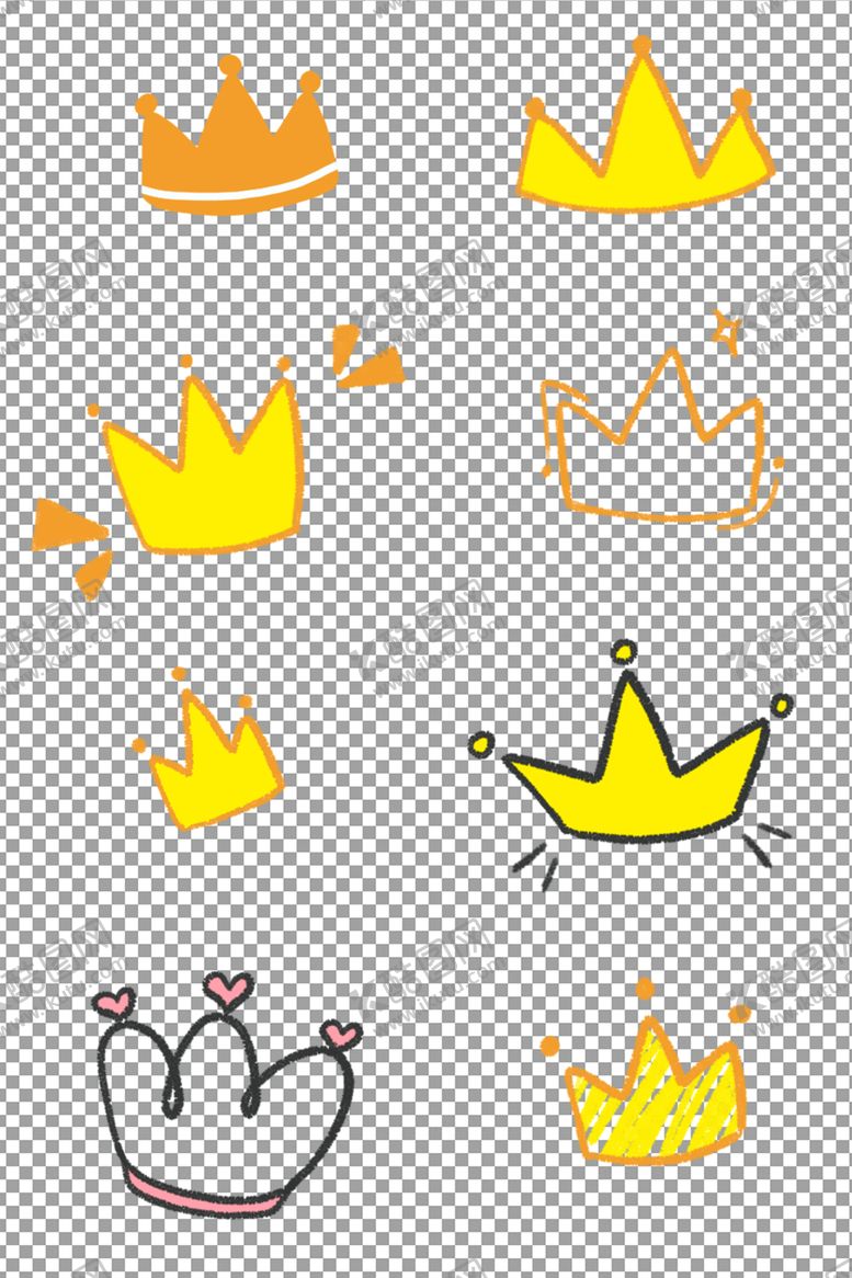 编号：67339410130029341047【酷图网】源文件下载-手绘可爱皇冠装饰