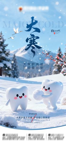 节气大寒口腔海报