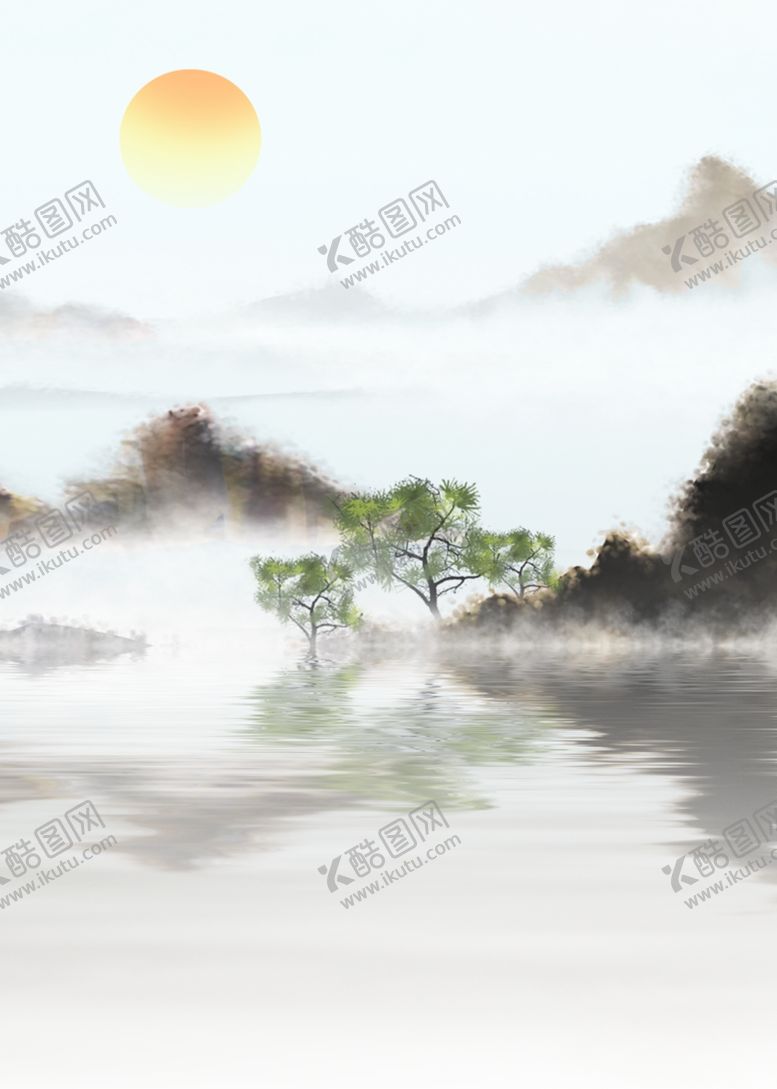 编号：27103602120625088814【酷图网】源文件下载-水墨山水画
