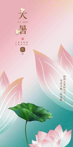 大暑微信单屏宣传画面手机单屏
