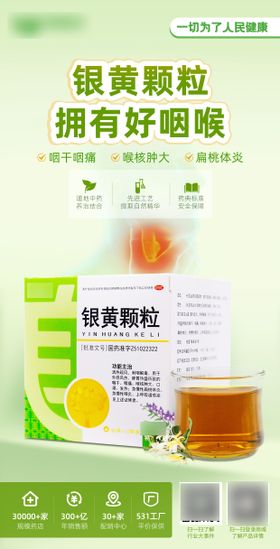 银黄颗粒咽喉产品海报