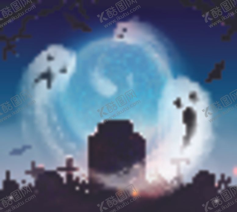 编号：78420505051301533930【酷图网】源文件下载-万圣节鬼怪蝙蝠