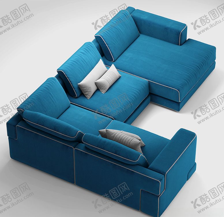 编号：57877510012319109237【酷图网】源文件下载-现代转角布艺沙发