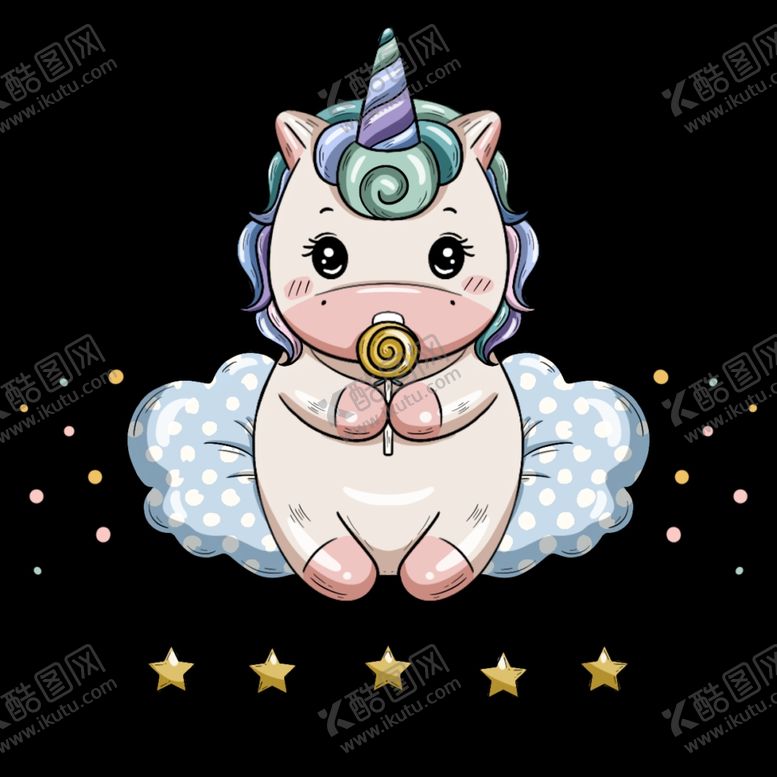 编号：69074309181317181943【酷图网】源文件下载-独角兽卡通动漫插画