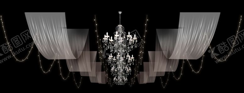 编号：79118110070315544658【酷图网】源文件下载-吊顶造型布艺吊灯