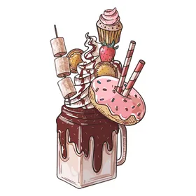 多彩甜点杯冰淇淋品美食