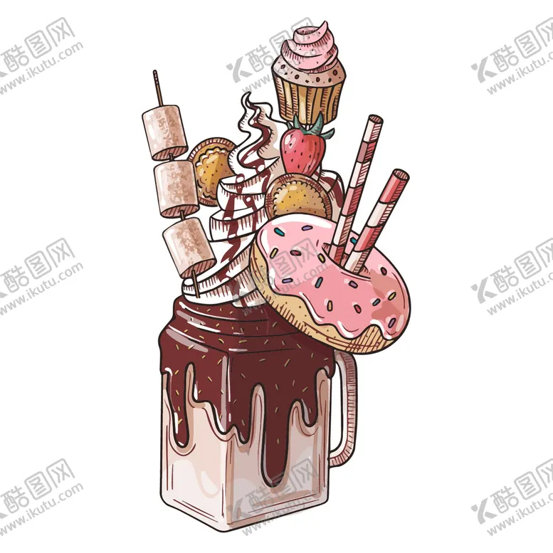 编号：76391810012100332074【酷图网】源文件下载-多彩甜点杯