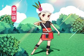 民族卡通人像民族写真
