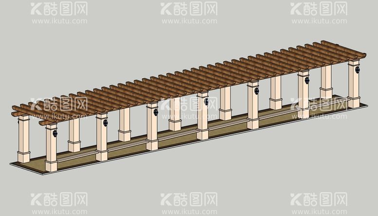 编号：76636611102328083093【酷图网】源文件下载-廊架模型