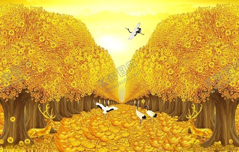 编号：65926409191031441857【酷图网】源文件下载-黄金大道招财画