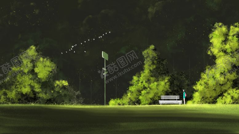 编号：44949105150315502214【酷图网】源文件下载-公园清新插画卡通背景素材