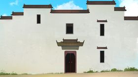传统建筑墙檐屋檐插画背景