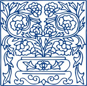 青花瓷图案古董移门中国传统