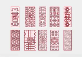 中式镂空雕花隔断