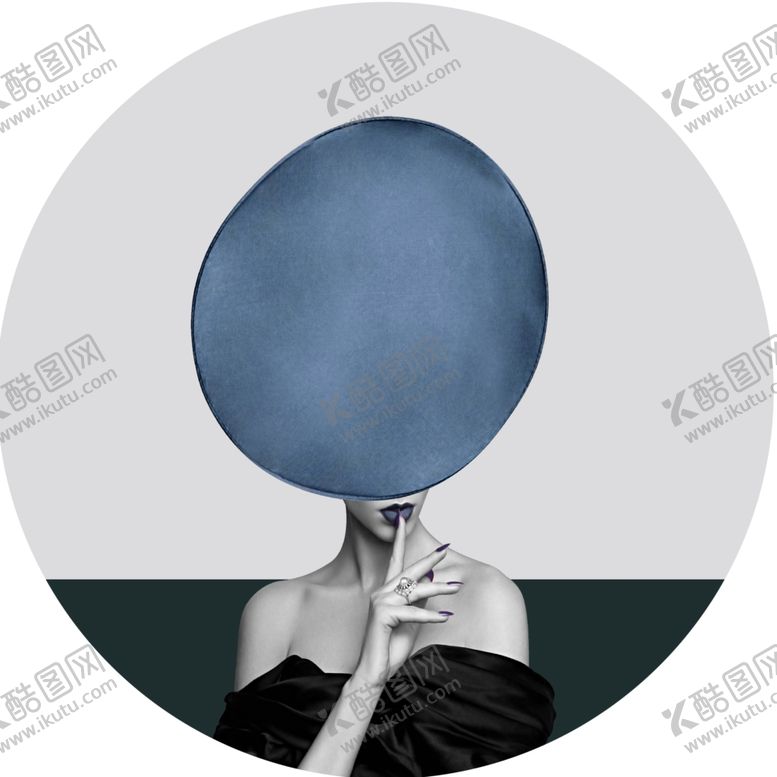 编号：39176301170554317476【酷图网】源文件下载-色块抽象人物圆形挂画装饰画