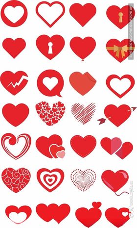 多样红心图案素材
