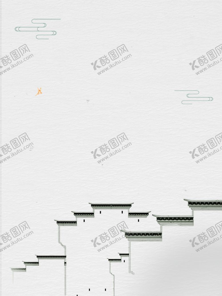 编号：25343103241736477538【酷图网】源文件下载-中国风马头墙水墨背景