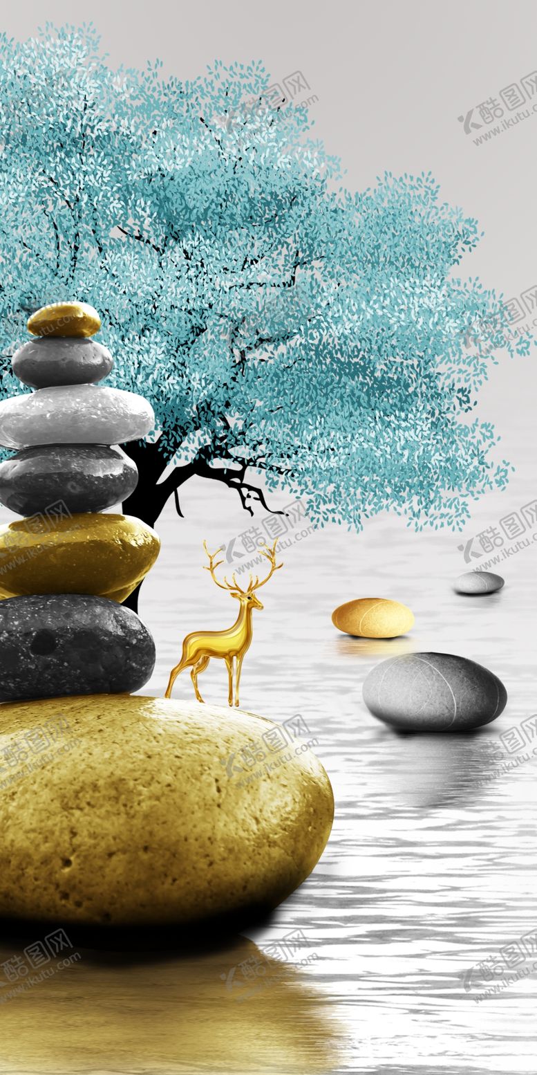 编号：67214210080302135558【酷图网】源文件下载-石来运转装饰画