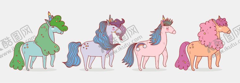 编号：34263109250843508722【酷图网】源文件下载-卡通独角兽