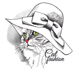 手绘卡通猫