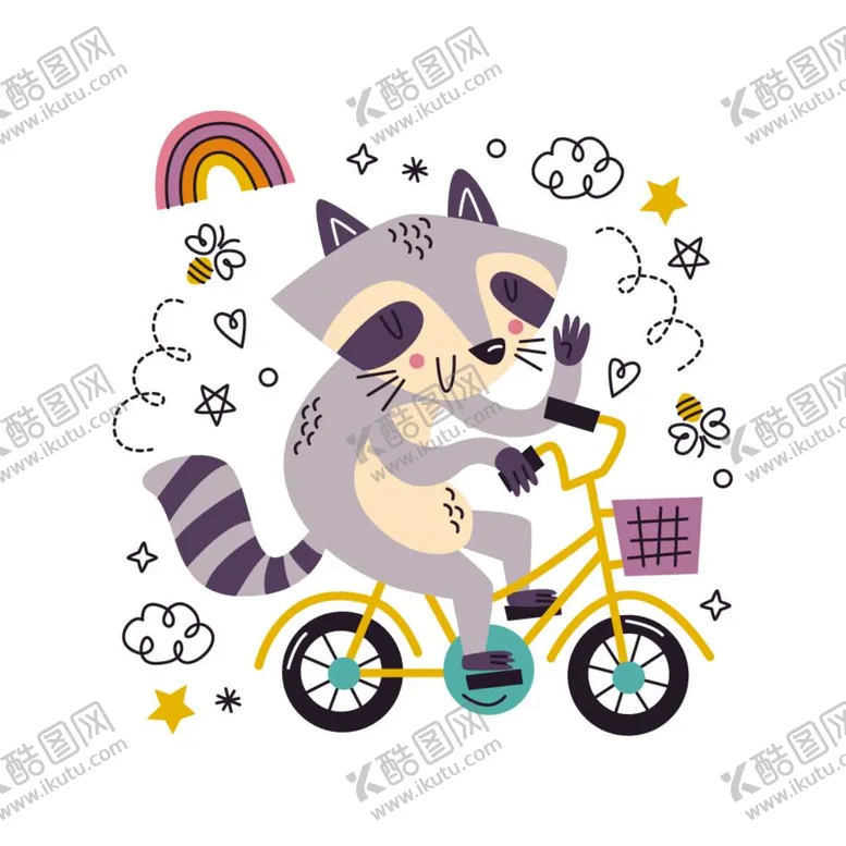 编号：79811212051213192741【酷图网】源文件下载-可爱手绘动物插图