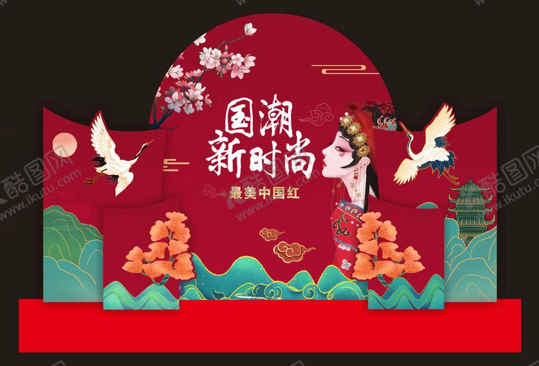 编号：96366601180247475588【酷图网】源文件下载-国潮造型背景
