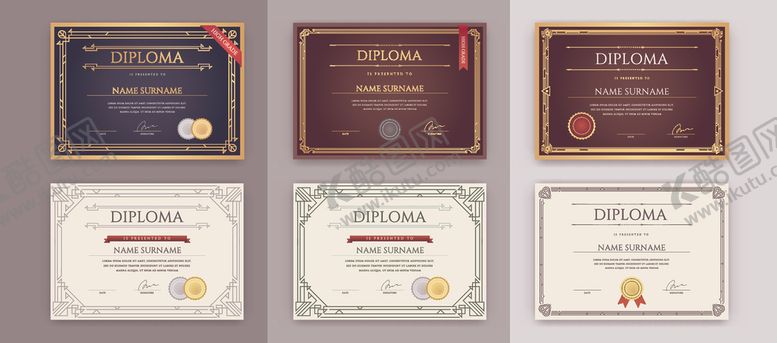 编号：85690510030134312359【酷图网】源文件下载-证书模板