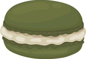 抹茶甜点相关卡通绿色矢量图