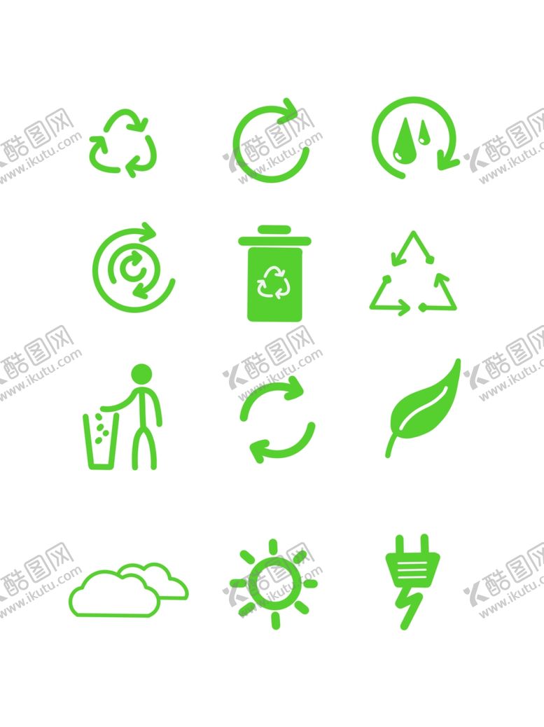 编号：62531802021937511607【酷图网】源文件下载-环保图标  环境 绿化 健康 