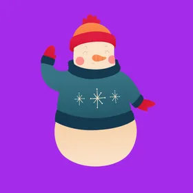 手绘雪人素材