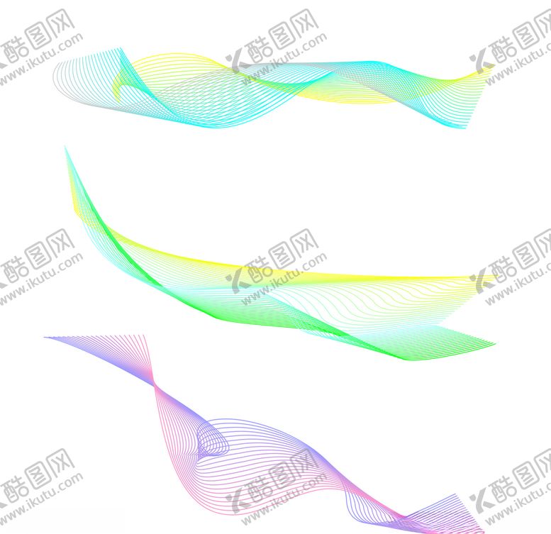 编号：92790909270233205562【酷图网】源文件下载-原创炫彩渐变曲线装饰线CDR