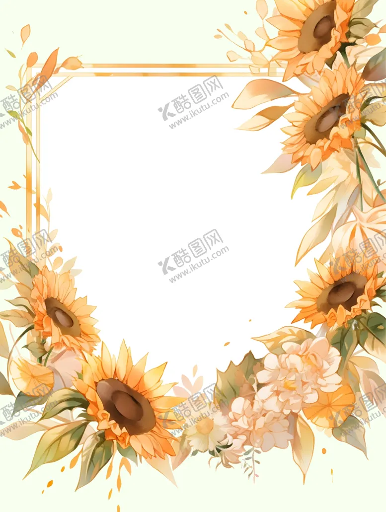 编号：46483402031141308391【酷图网】源文件下载-向日葵边框背景