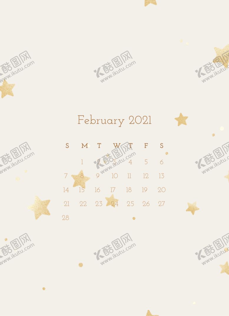 编号：91742612301327048715【酷图网】源文件下载-小清新日历二月