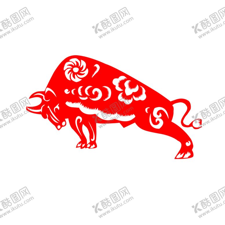 编号：68892504181003174672【酷图网】源文件下载-牛年剪纸