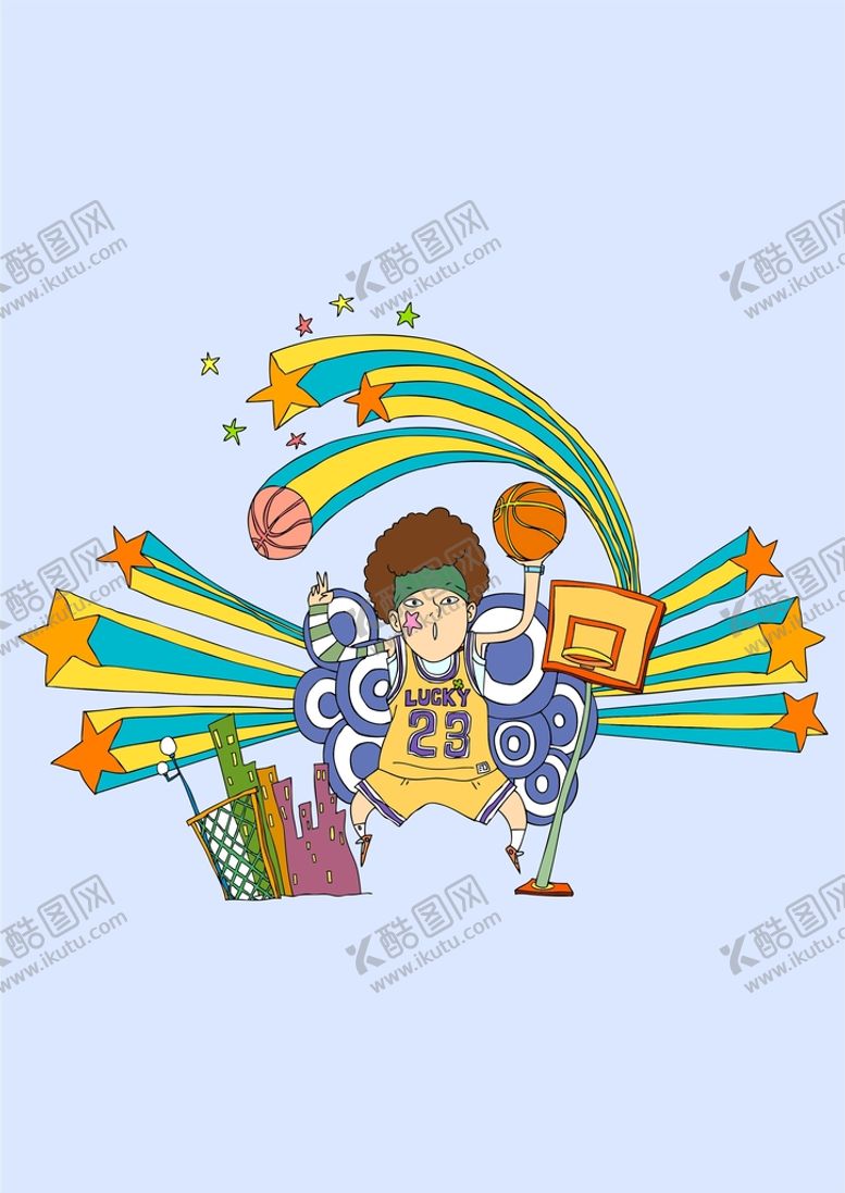 编号：58307310170601281720【酷图网】源文件下载-可爱篮球人物插画