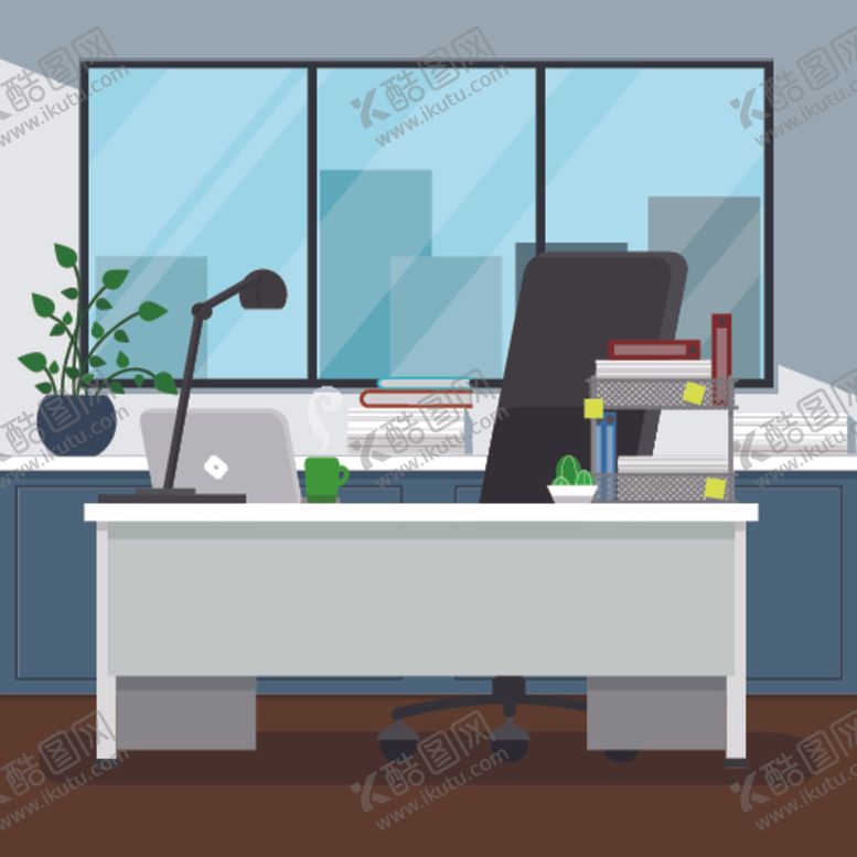 编号：98992809201359525026【酷图网】源文件下载-高端商务办公扁平化矢量插画