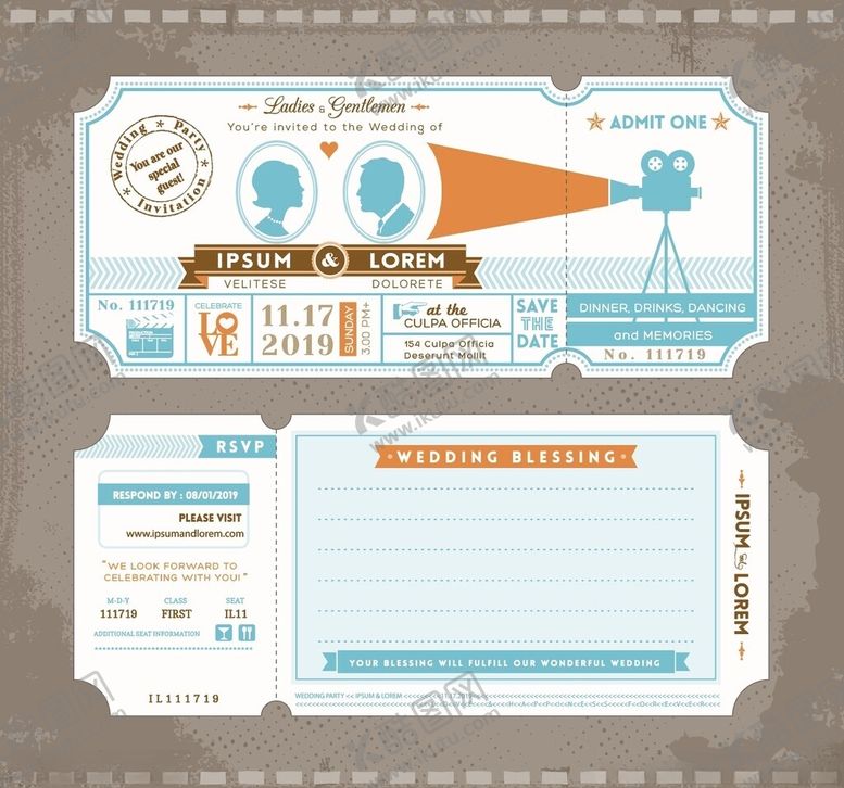 编号：95297009260907103011【酷图网】源文件下载-复古电影主题票券设计