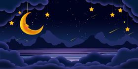 夜晚星空插画