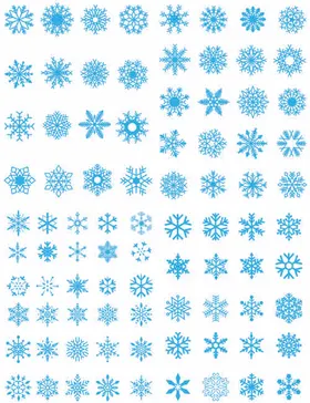 雪花图标矢量手绘