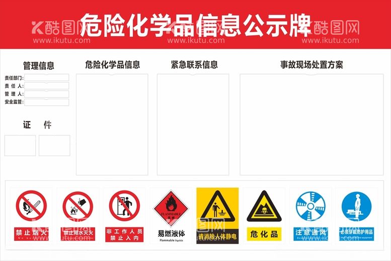 编号：42032411241607355536【酷图网】源文件下载-危险化学品信息公示牌