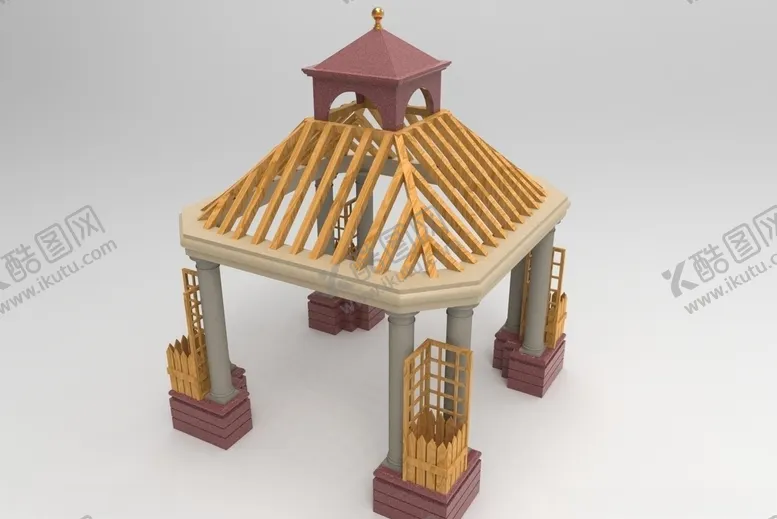 编号：43400006161055166006【酷图网】源文件下载-3D建筑亭子
