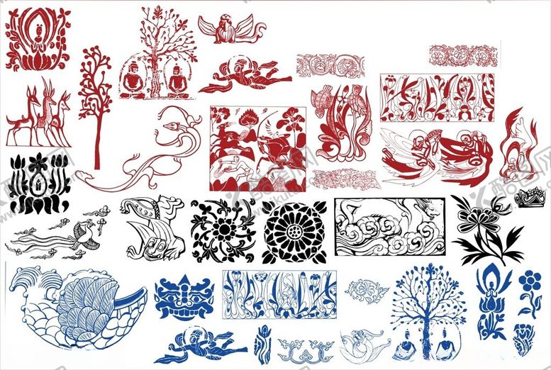 编号：13592811021419321889【酷图网】源文件下载-花纹花边传统图案装饰雕花