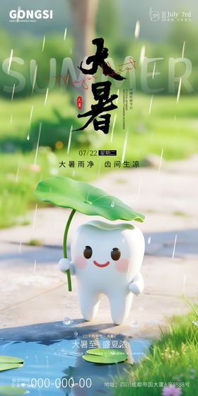 口腔大暑节气海报