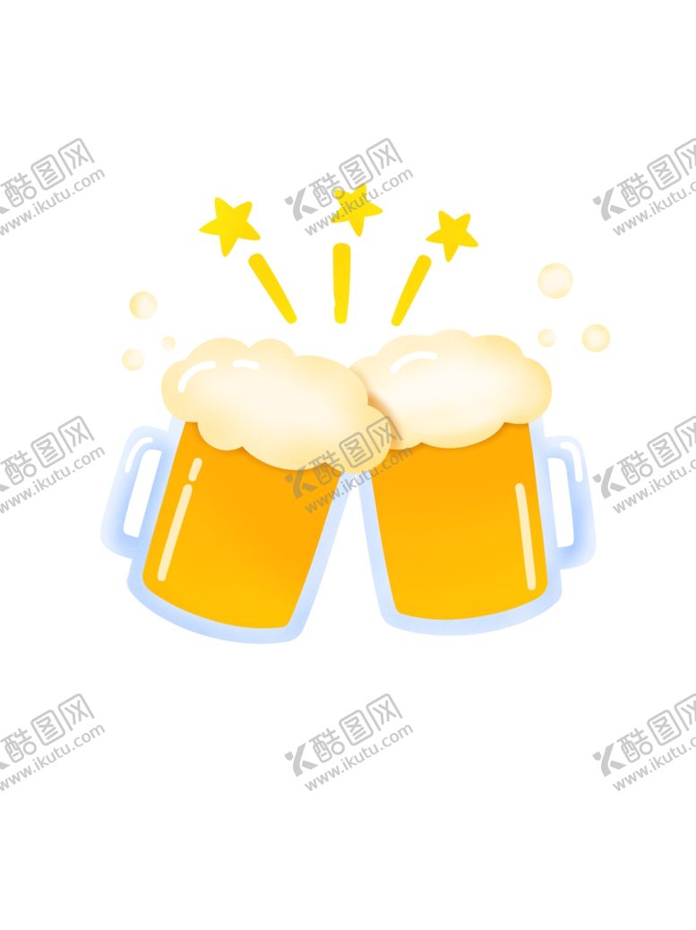 编号：84654302111914282968【酷图网】源文件下载-手绘酒杯干杯啤酒插画
