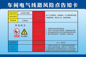 车间电气线路风险点告知卡