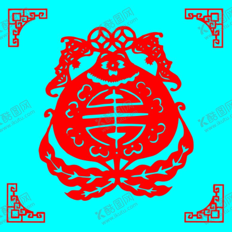 编号：57693209272157328346【酷图网】源文件下载-寿桃剪纸