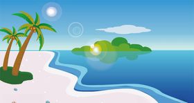 阳光沙滩椰子树