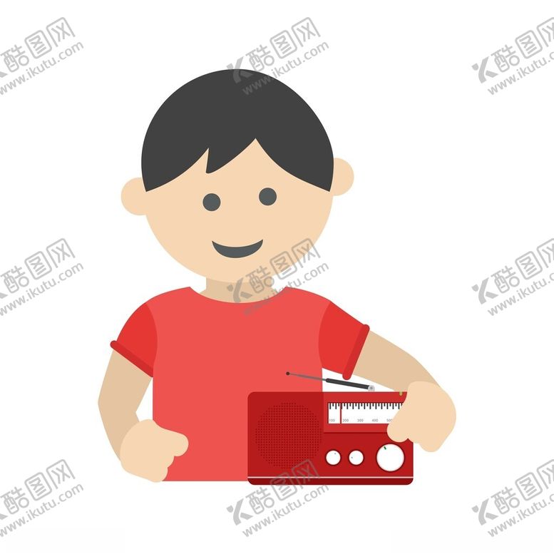 编号：52028901140634428194【酷图网】源文件下载-矢量人物听音乐